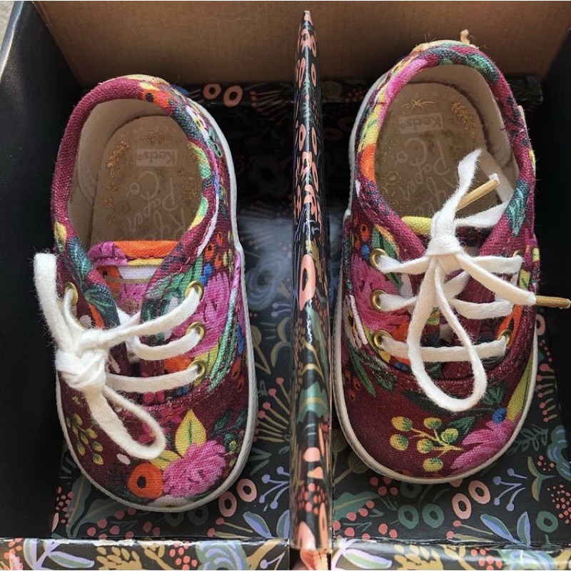 Keds x Rifle Paper Co NewBaby Floral Shoes Size 3-6 Months