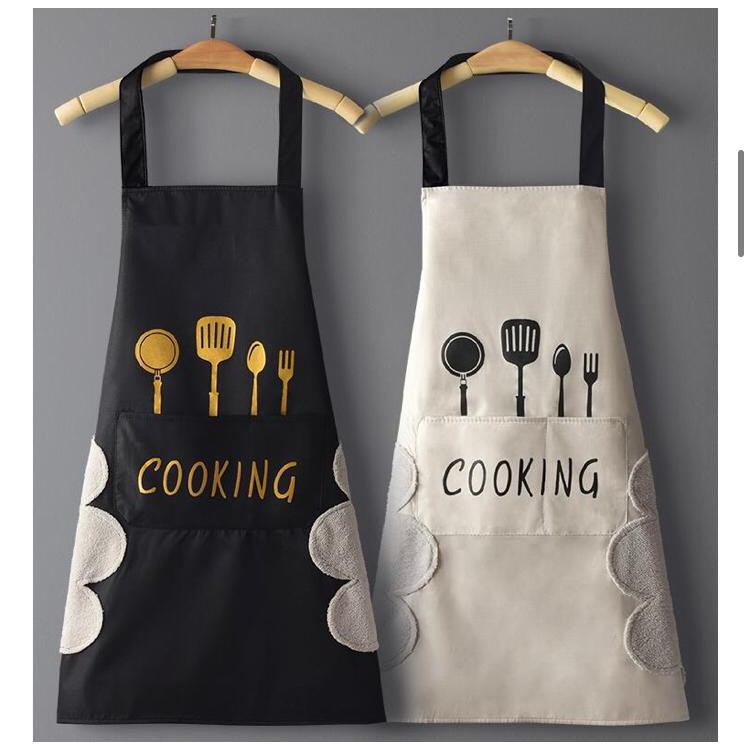 Bisa Lap Tangan Celemek Masak Apron Anti Air Minyak COOKING NJ97