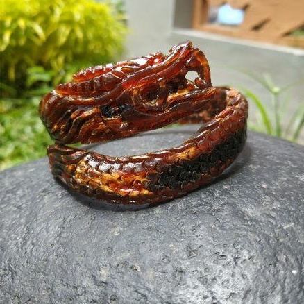 Gelang akar bahar/Gelang akar bahar merah /Gelang akar bahar merah ukir naga