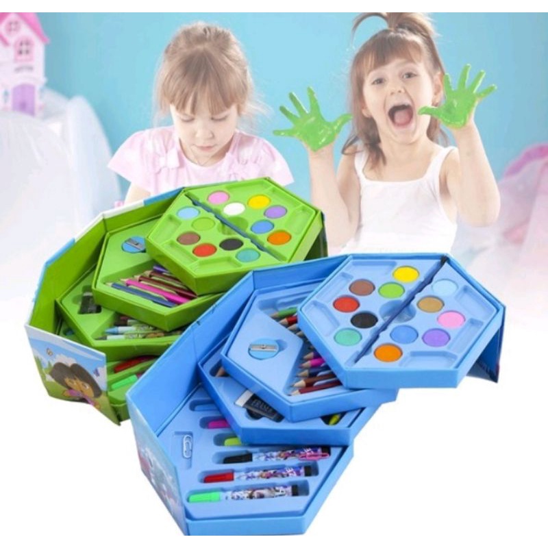 

423 - Crayon Set Isi 46 Spidol Pensil Warna Cat Air Alat Lukis Murah / Set Warna Anak / Crayon Anak / Alat Mewarnai Anak
