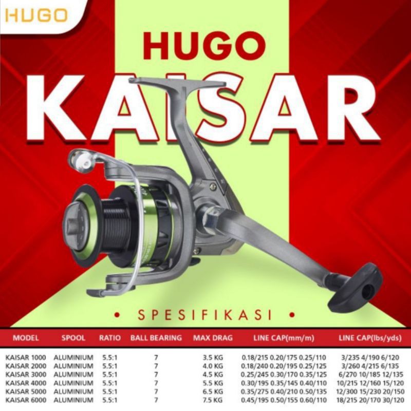 REEL HUGO KAISAR MURAH BERKUALITAS READY!!!