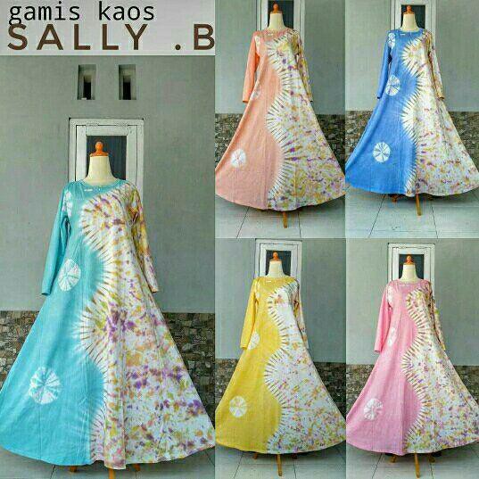 Gamis kaos sally muslim gamis murah setelan wanita long dress party kekinian grosir batik bali