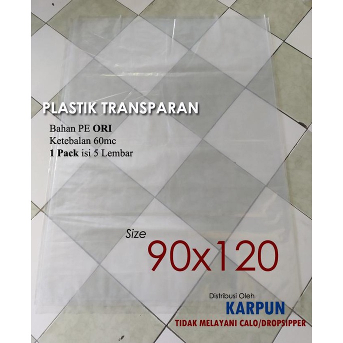 Kantong Plastik Bening Transparan Besar 90x120