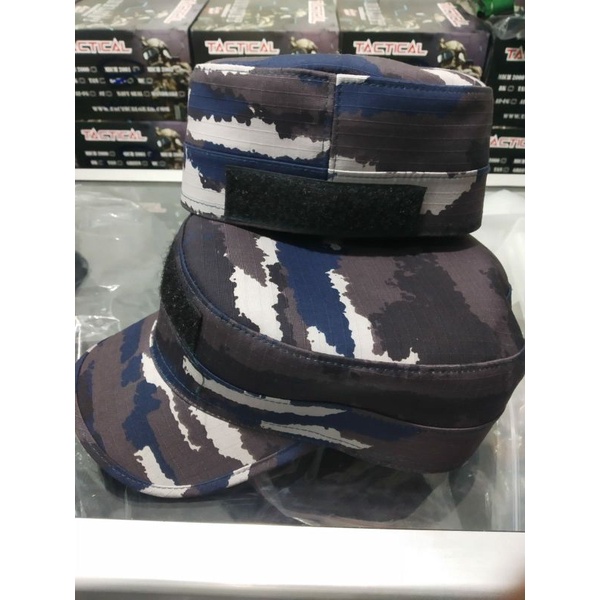 Topi Pet Komando Loreng Layar KRI Bahan Sritex Wool