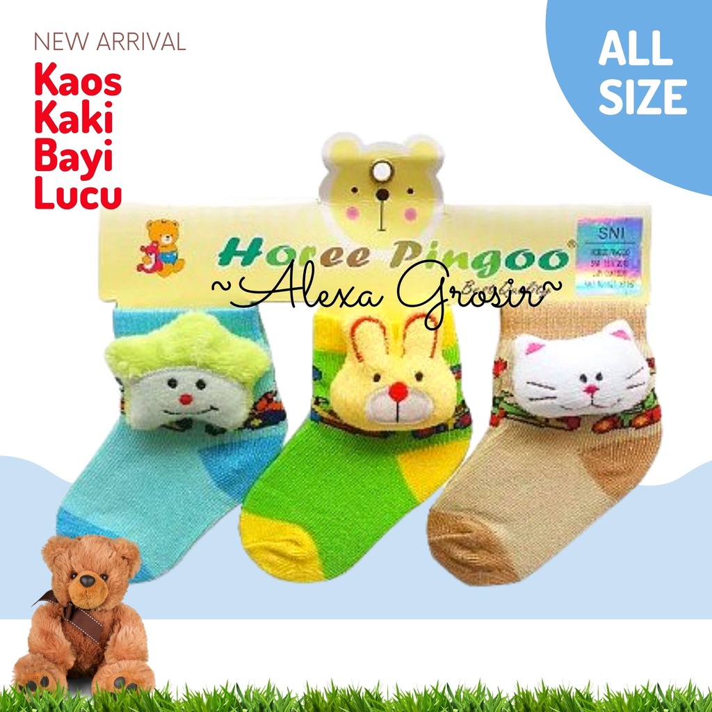 Kaos Kaki Boneka Lucu 1 paket isi 3