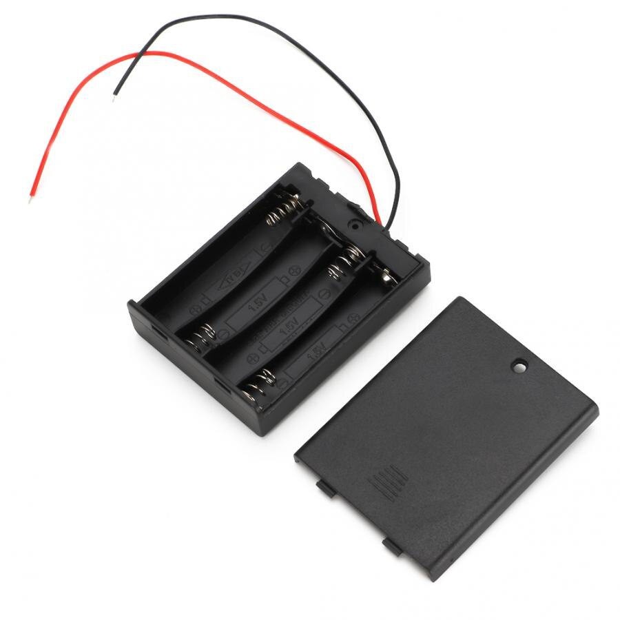 Kotak Tempat Baterai 4xAAA Battery Holder 4 x AAA Battery Box + Switch Wadah Batere AAA 4 Slot