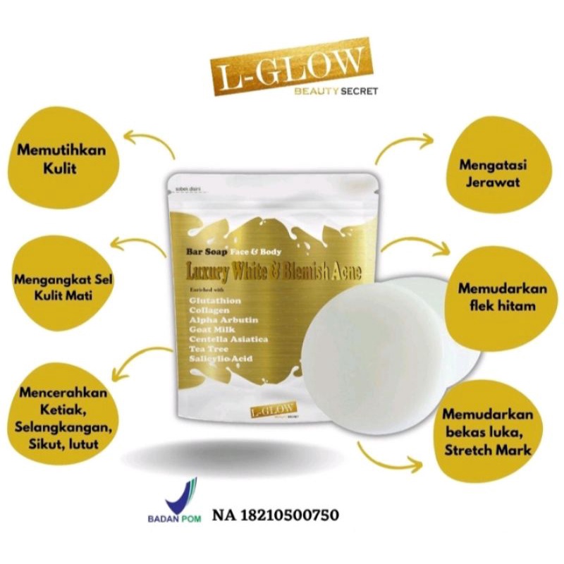 LGLOW BAR SOAP LUXURY WHITE & BLEMISH ACNE
