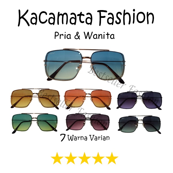 Kacamata Wanita Dan Pria Anti UV Varian Warna Fashion / Frame Dan Lensa Kacamata Kekinian Import  / Frame Aviator Lensa Gradasi Warna / Sunglasses Unisex NOCASE