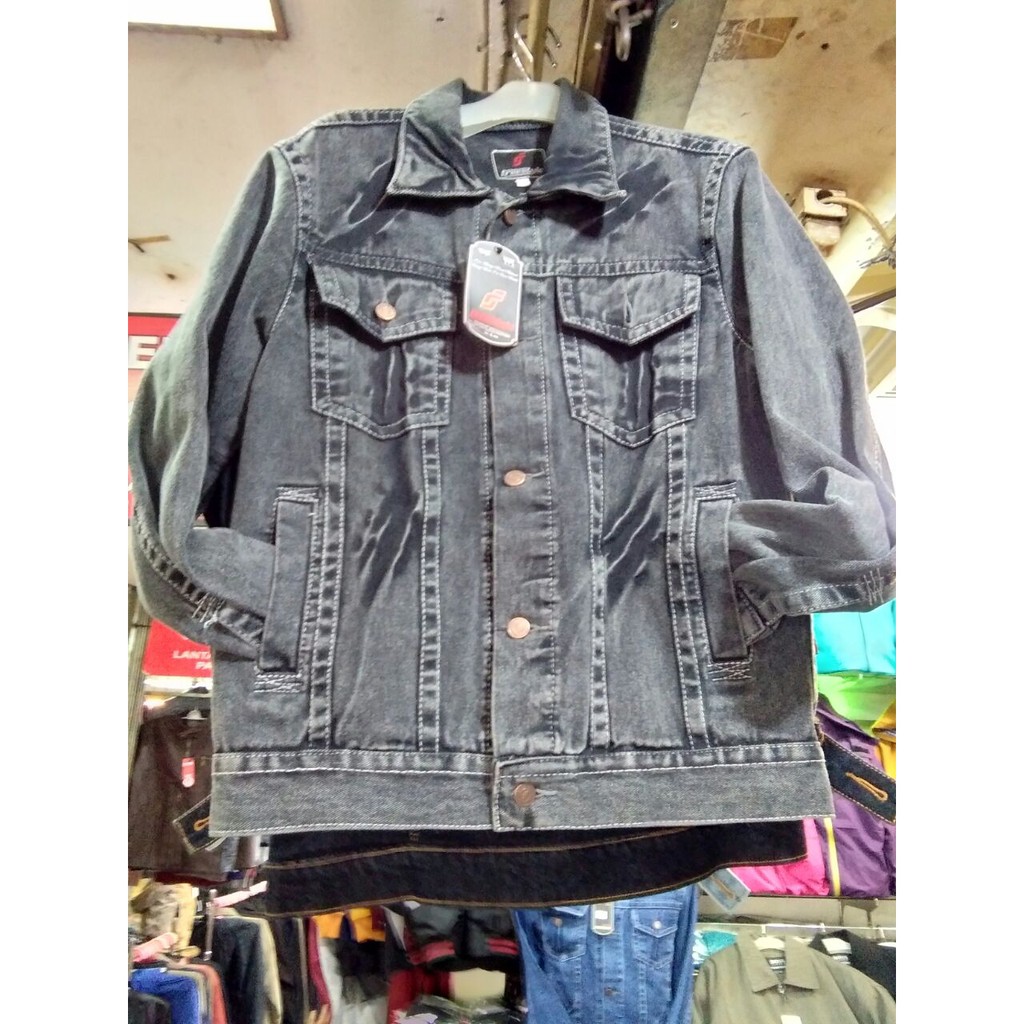 jaket denim black wash