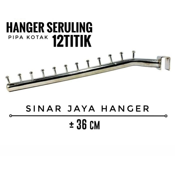 Hanger Seruling Pipa Kotak 12 Titik Gantungan Baju Display Toko