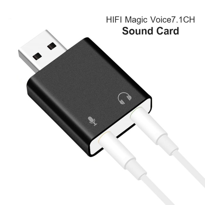 Adapter USB Sound Card to 3.5mm 3D Audio 7.1 - Black