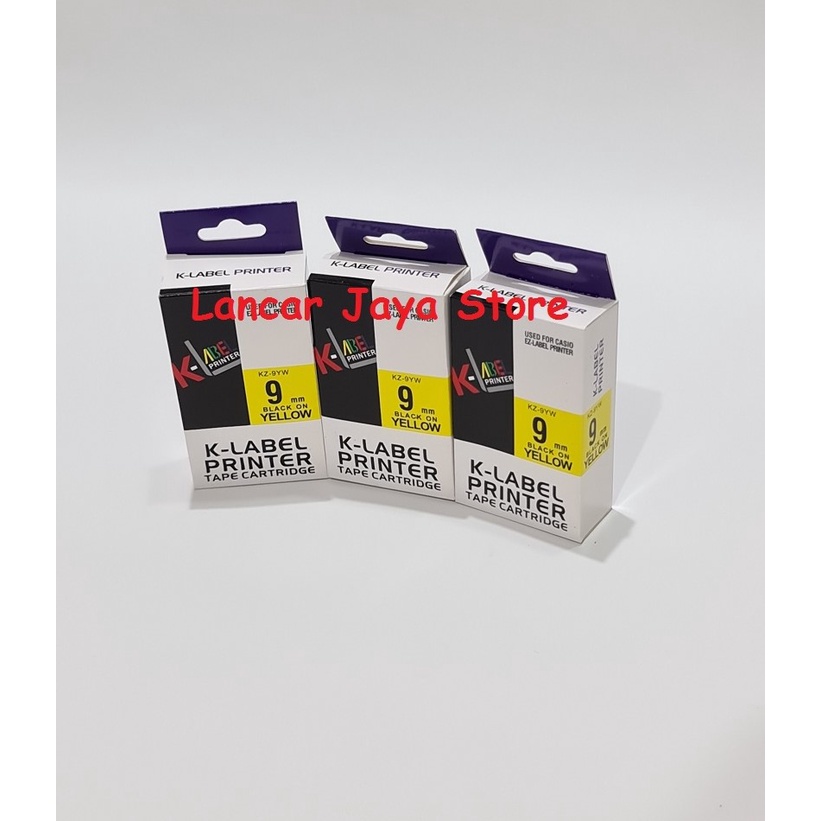 Tape Catridge for Casio 9mm KZ-9YW K-Label Printer Label for Casio 9mm