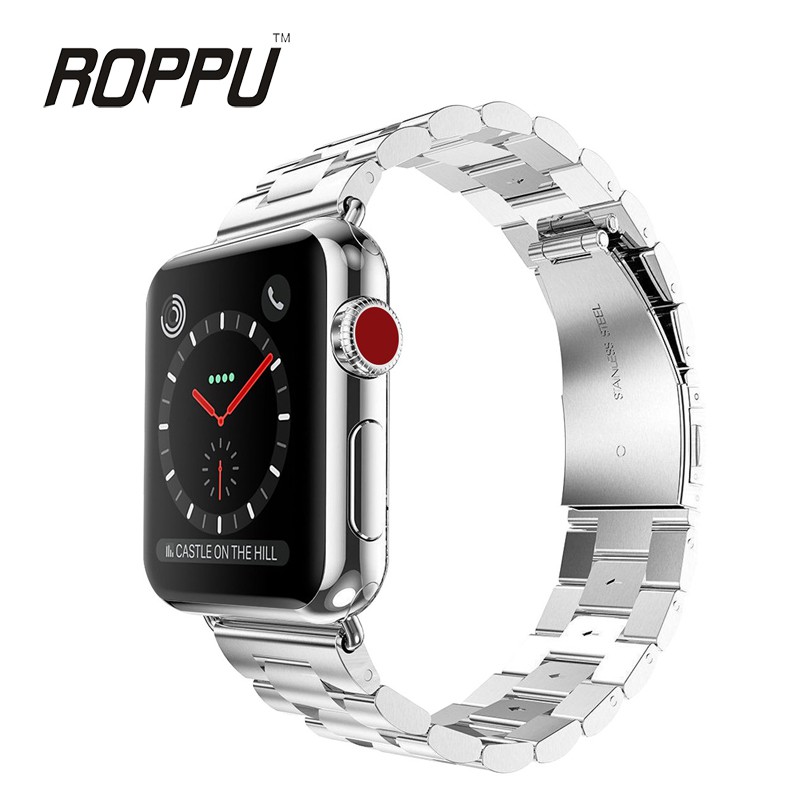 Roppu Stainless Steel Metal Strap for Apple Watch Series 1 2 3 4 (38mm,40mm,42mm,44mm)