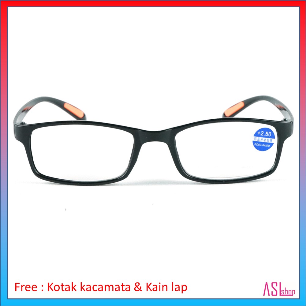 FRAME KACAMATA KHUSUS BACA (BU601AB) LENSA BLUERAY/BLUECUT