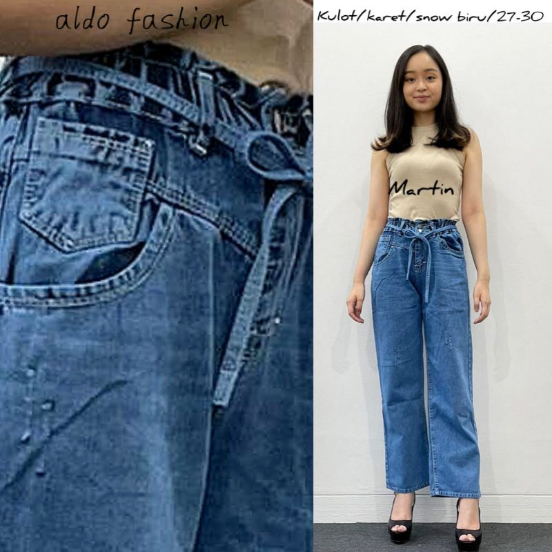 KULOT PINGGANG KARET/KULOT JEANS BOY FRIEND WANITA/KULOT JEANS PREMIUM/BY MARTIN