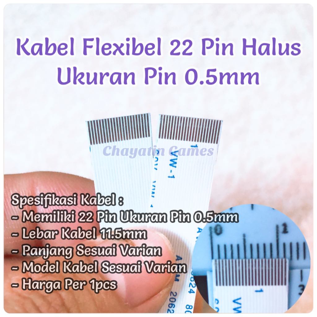 Kabel Flexibel 22 Pin Halus Model &amp; Panjang Varian Ukuran Pin 0.5mm