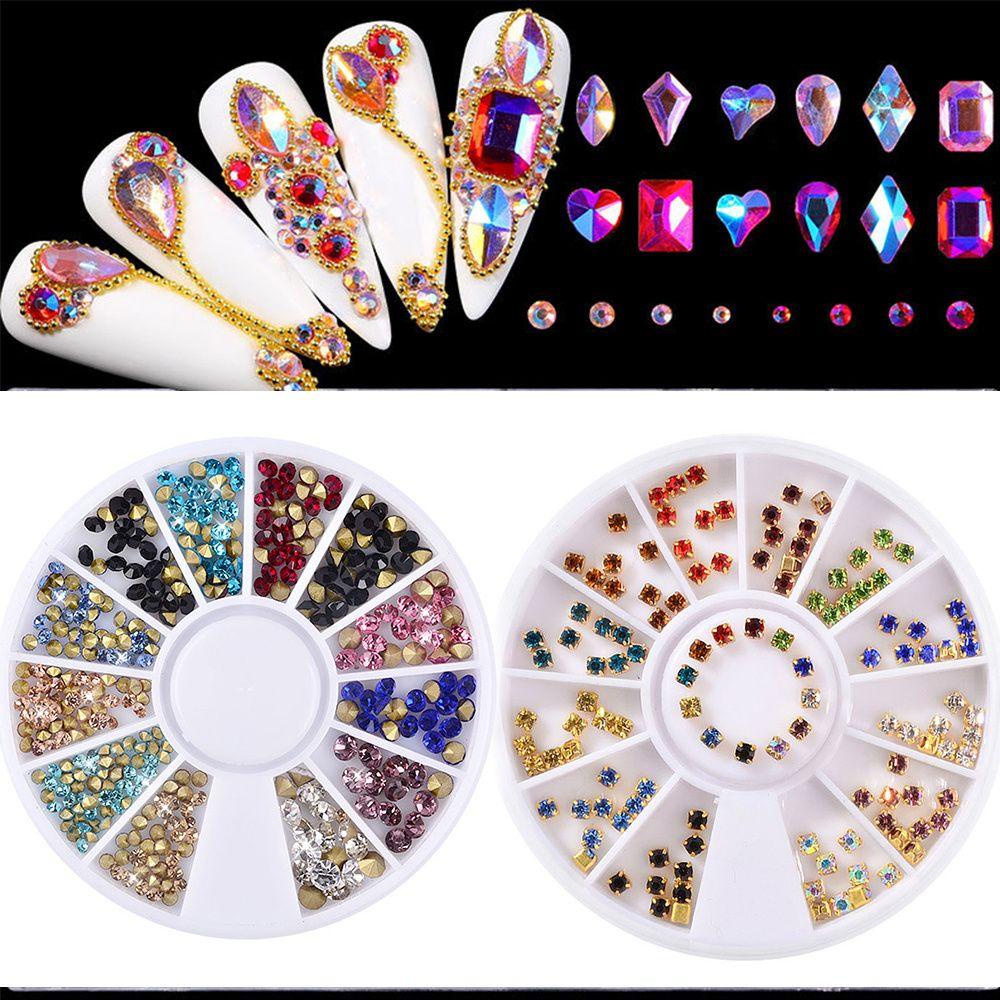 Manik-manik Sequin 3D Asimetris Warna Campur Untuk Dekorasi Nail Art