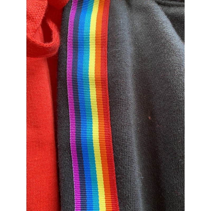 Flirtitude re&amp;black rainbow side stripe sweatpants