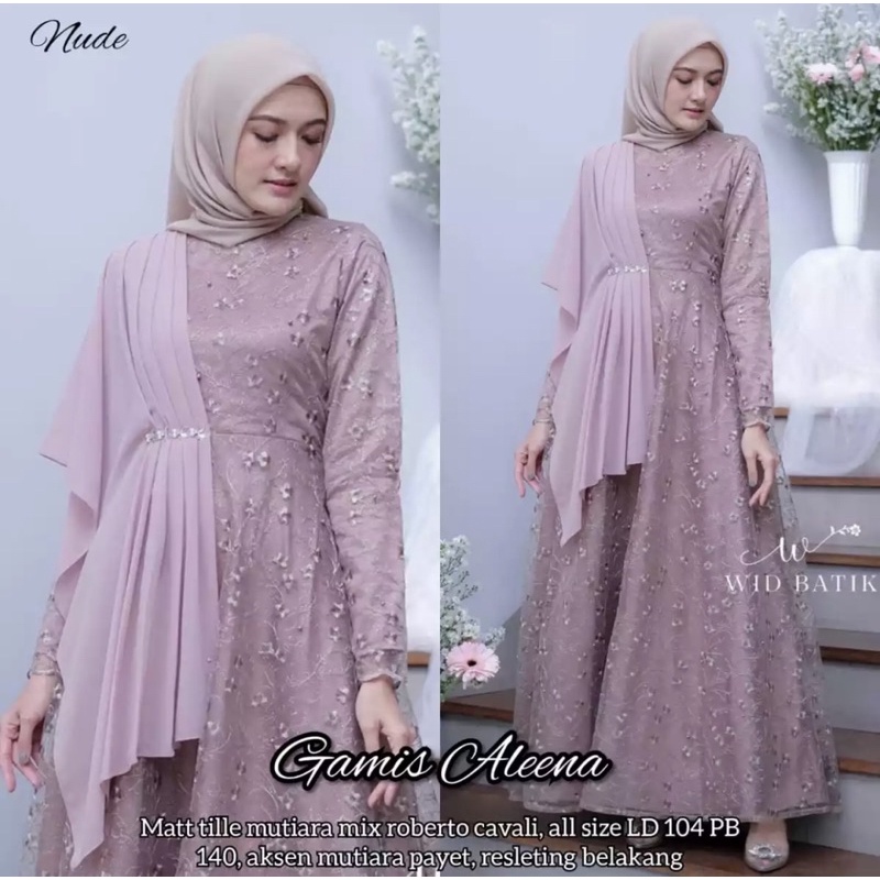 Dress / Gamis Syari / Gamis / Gamis Brokat - Gamis Alena
