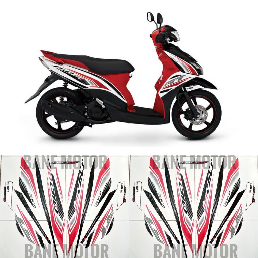 stiker body Yamaha Mio GT putih merah - striping - stiker motor Yamaha Mio GT 2013-2014 putih merah