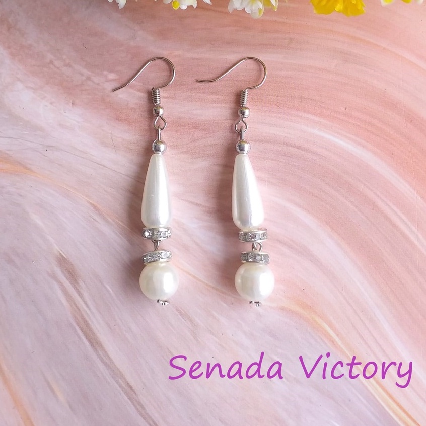 Senada VIctory Anting Juntai Mutiara Anting Pearl Earrings Fashion SVA025