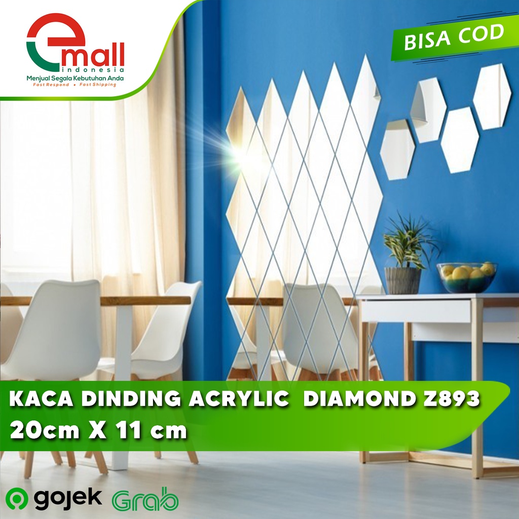[PROMO] Kaca Dinding Acrylic DIAMOND/Stiker Kaca Dinding Bening Z893