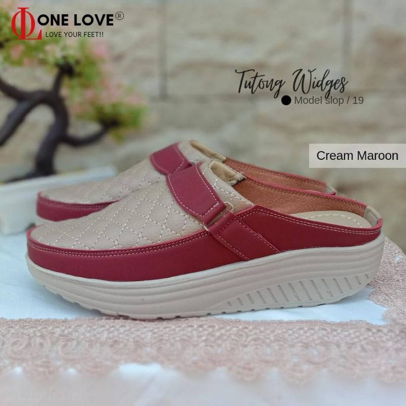 Sepatu Sandal Wanita / Tutong Hak Sol Abu / One love