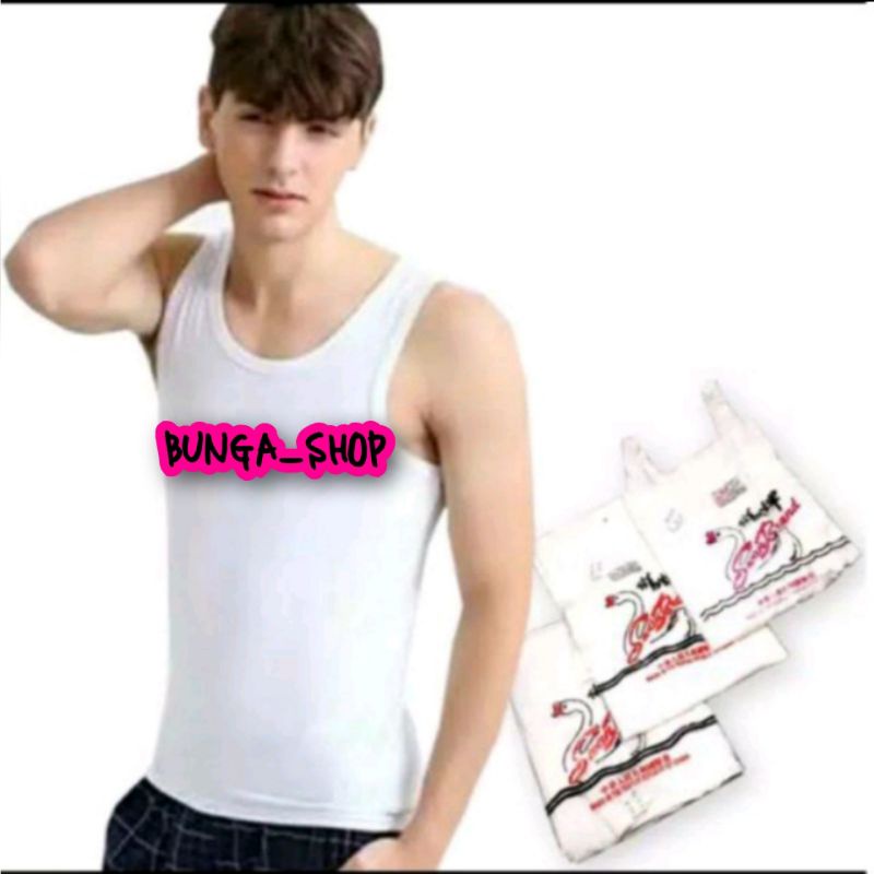Kaos Singlet Pria Warna Putih / SINGLET SWAN BRAN / Singlet Pria Warna Putih / Singlet Pria Swan Bra