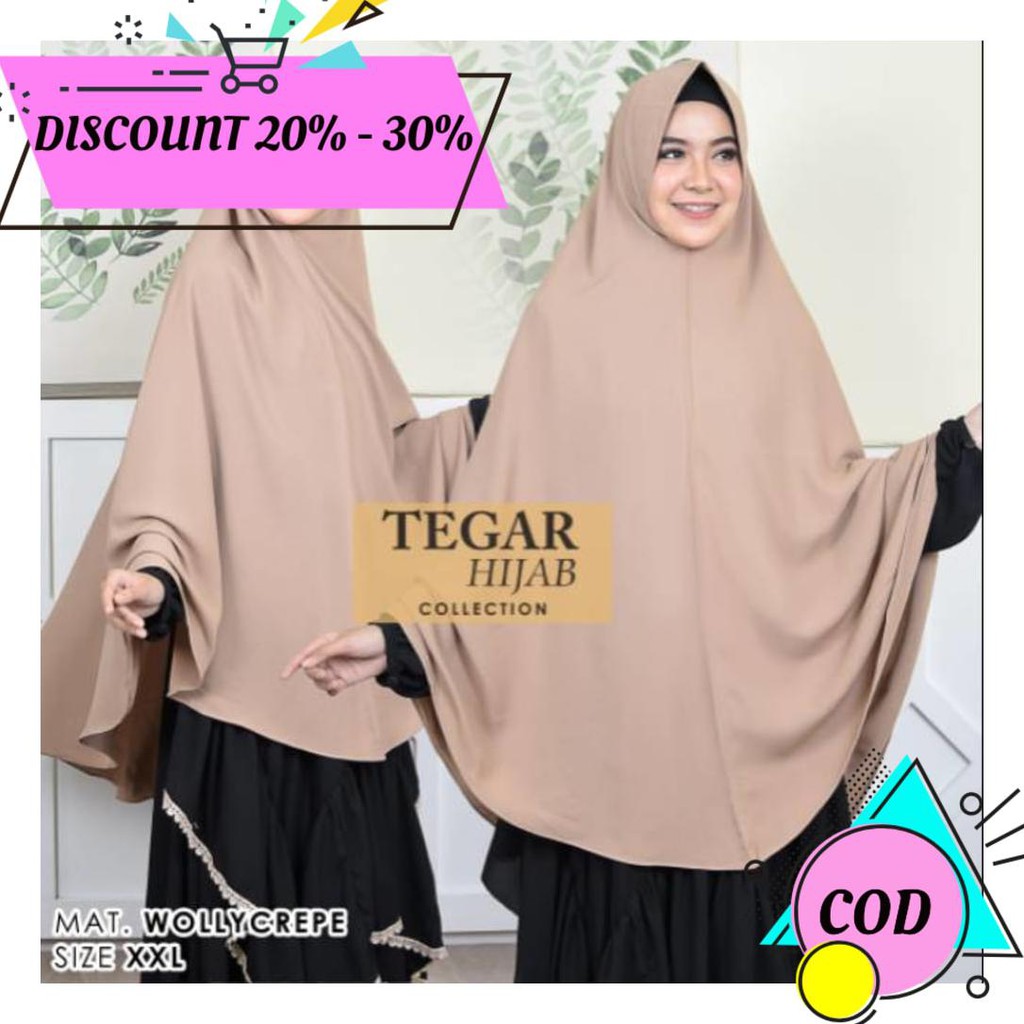(BAYAR DITEMPAT) KHIMAR WOLLY CREPE IMPORT DAILY SIZE XXL PAD ANTEM BY TEGAR COLLECTION AA1247