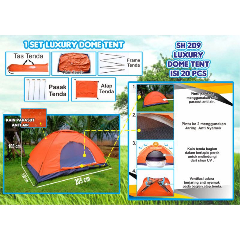 MURAH !! Mainan anak tenda rangka bahan kain parasut Luxury Dome Tent