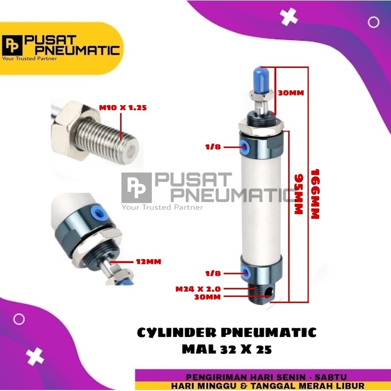 

MAL 32x25 CYLINDER PNEUMATIC MAL 32 X 25