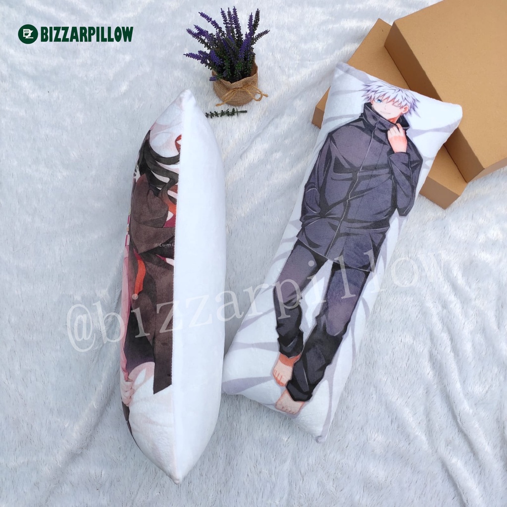 Bizzarpillow Bantal Waifu Dakimakura Ukuran 60x22 cm Custom Jujutsu Kaisen / AOT / Demon Slayer BZ302