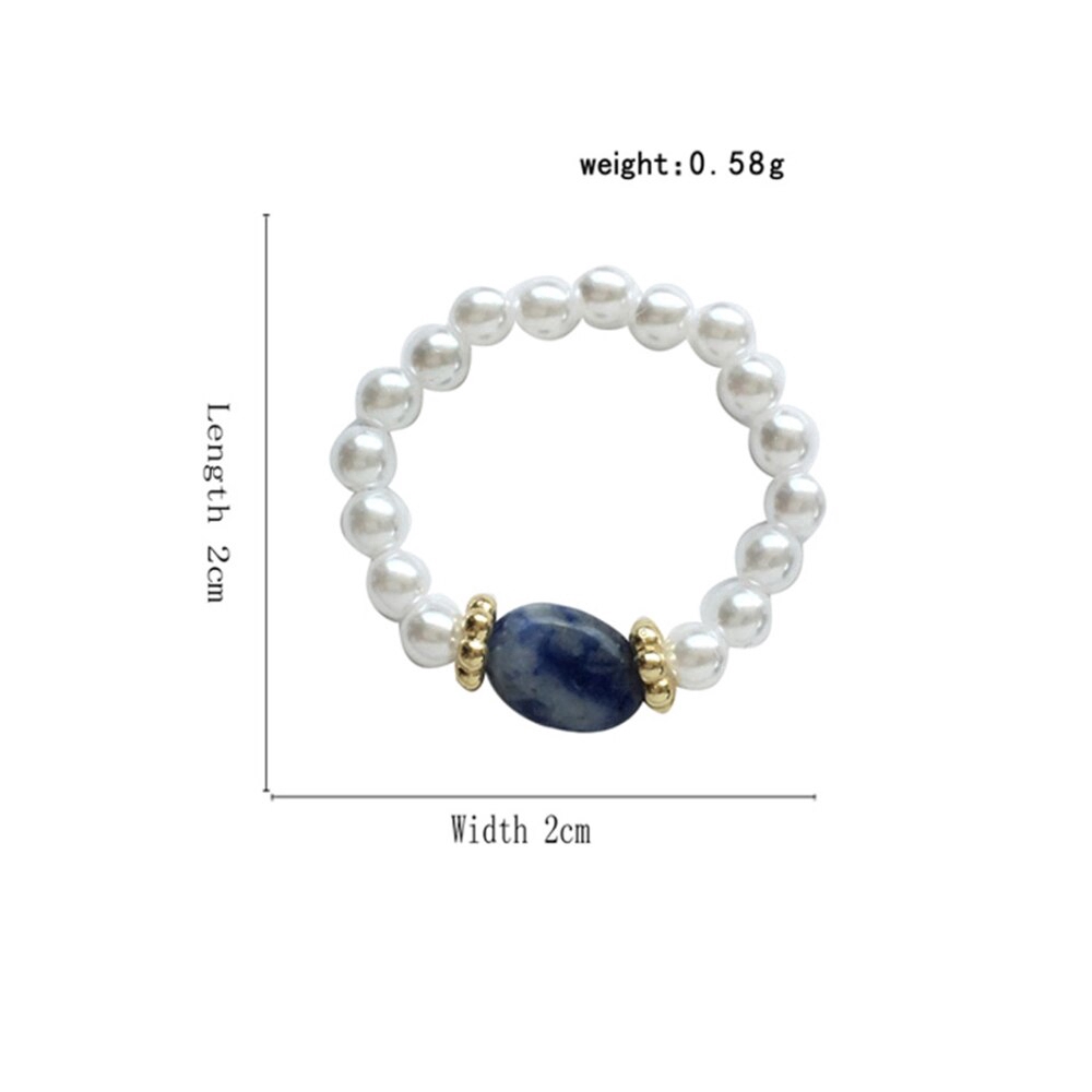 Cincin Knuckle Midi Elastis Adjustable Hias Manik-Manik Mutiara Imitasi Gaya Vintage Untuk Wanita