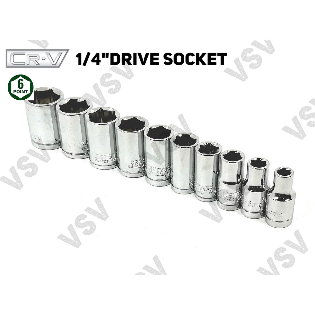 Gestar Kunci Sok 1/4&quot;DR 12mm 6PT Anak Sock 1/4&quot;Drive Socket 12mm 6 Point