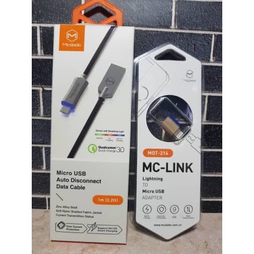 Mcdodo micro usb auto disconnect data cable
