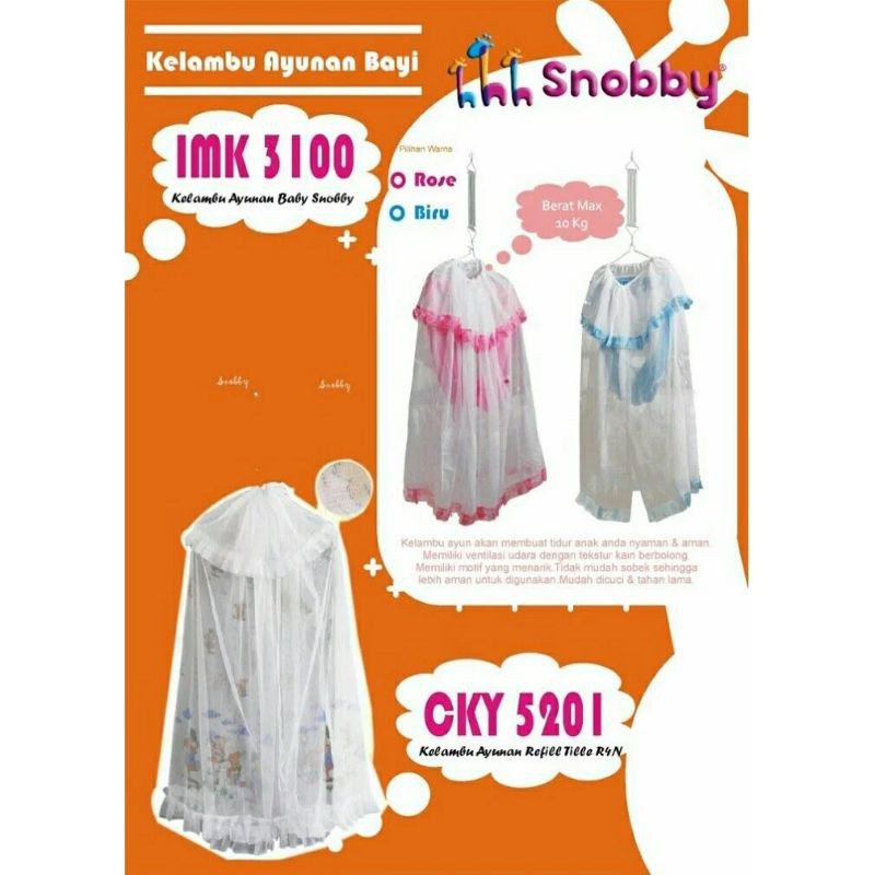 Kelambu Ayunan Set Baby Snobby Pink dan Biru