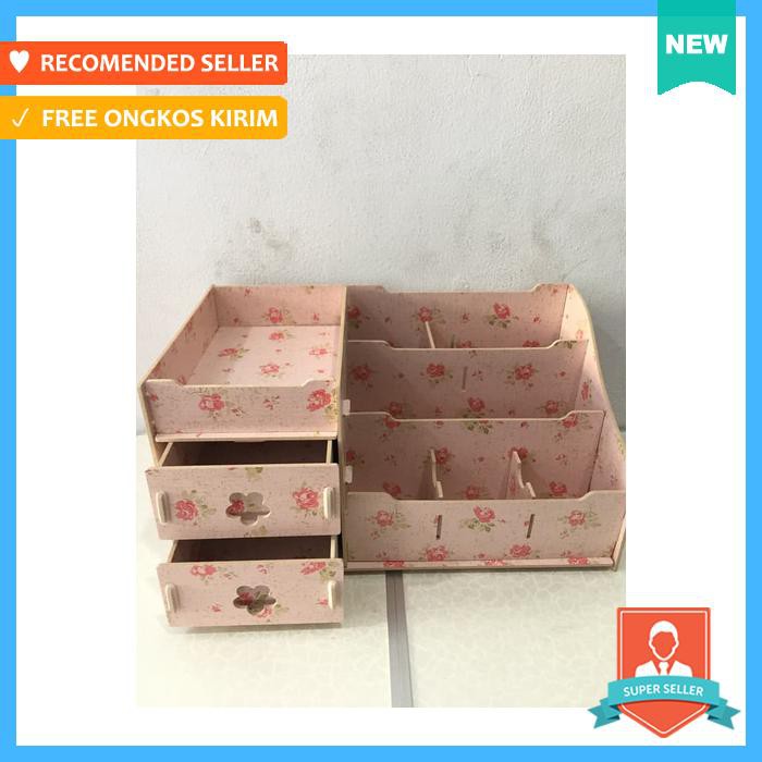 Tempat perhiasan & aksesoris - rak kosmetik kayu dekstop ukuran besar kode 030 - tempat penyimpanan