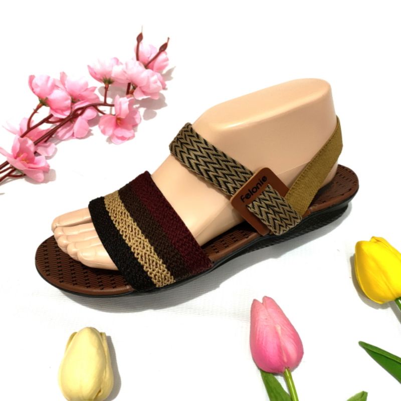 Sandal wanita Felonie DK 01 let elastis terbaru kekinian trendy murah