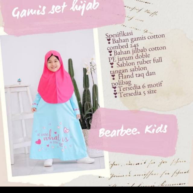 set gamis bear bee kids