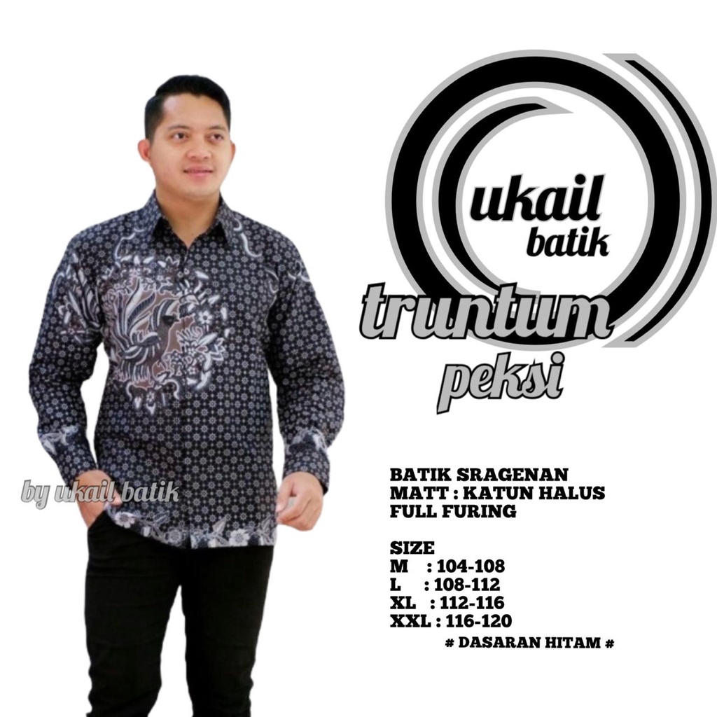 TRUNTUM PEKSI Baju Kemeja Batik Pria Solo Premium Modern Ekslusif Katun FULL FURING UKAIL PERWIRA