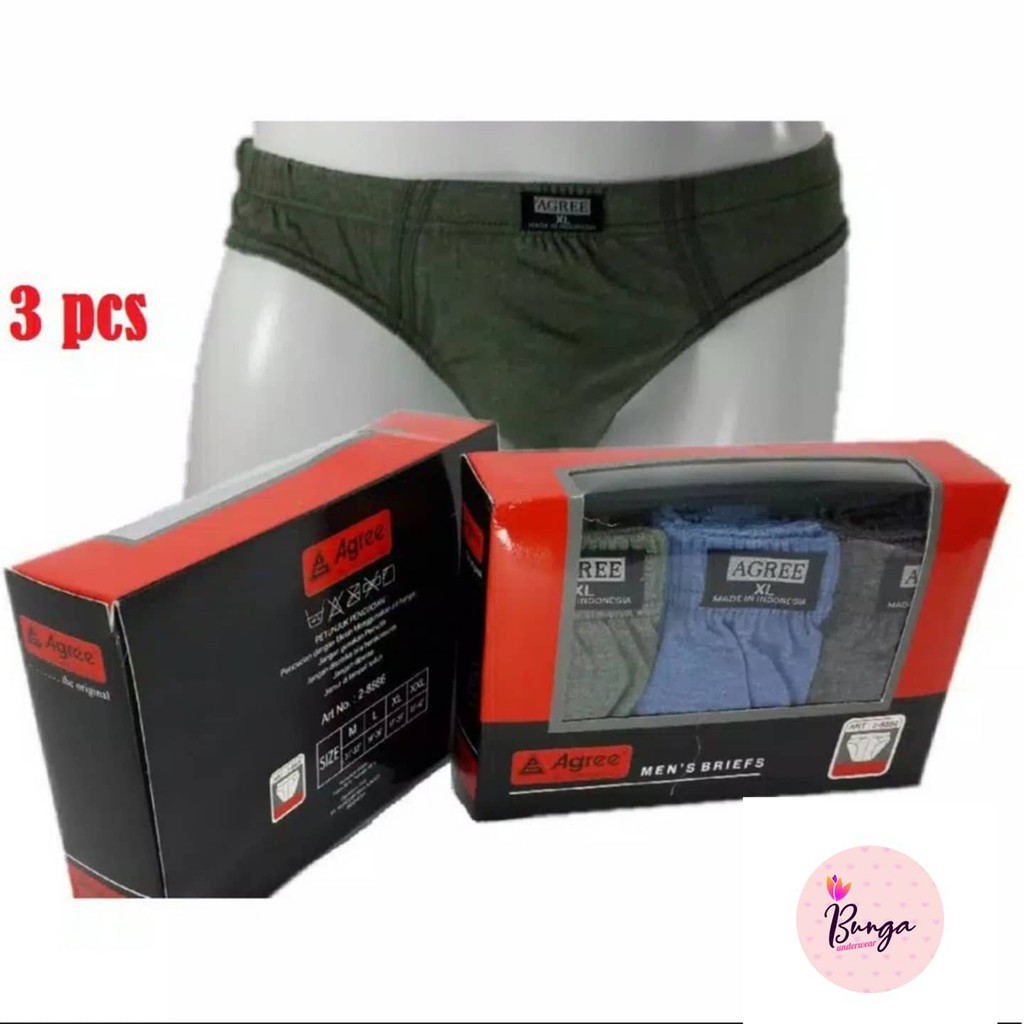 SEMPAK PRIA AGREE 8886/8887|CELANA DALAM PRIA AGREE 8886/8887 ISI 3PCS |SEMPAK COWOK DEWASA AGREE 88