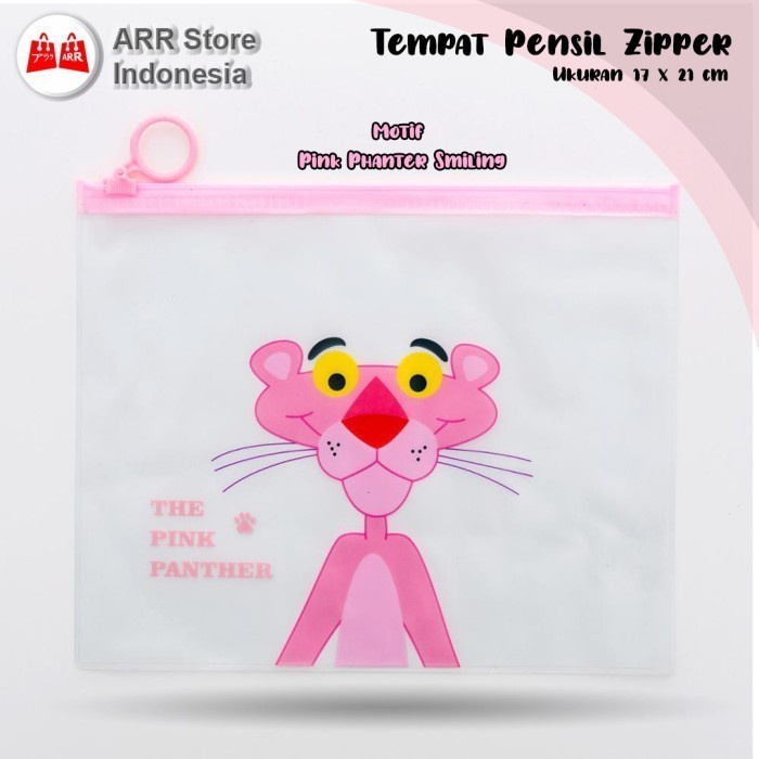 Tempat Pensil Kosmetik Zipper Bag Pouch Transparan Motif Smile