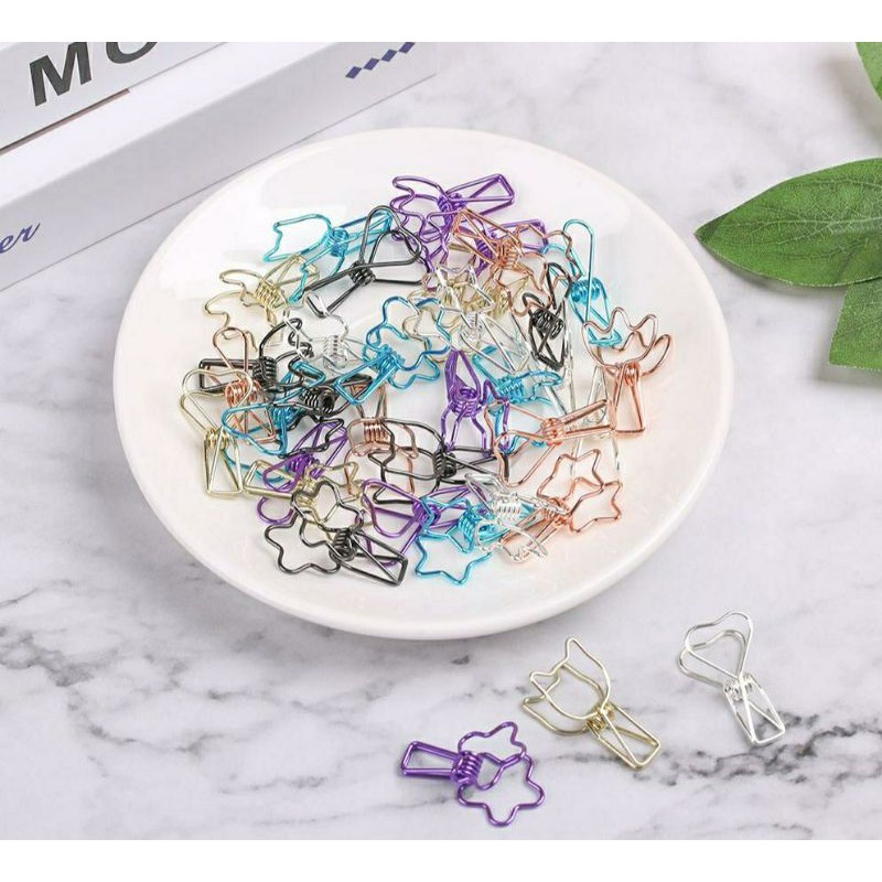 

Paper Binder Clip Metal Set (3pcs) Bentuk Lucu Unik Simple Praktis Serbaguna Multifungsi Stationery