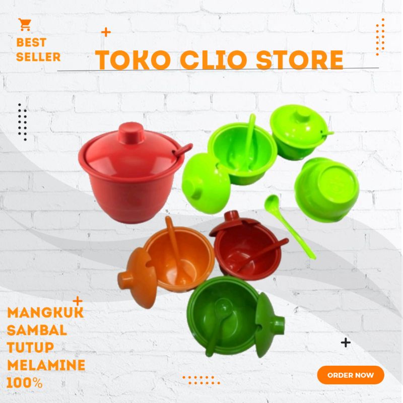 Mangkok Sambal Tutup Melamin Unica 2043 - Merah