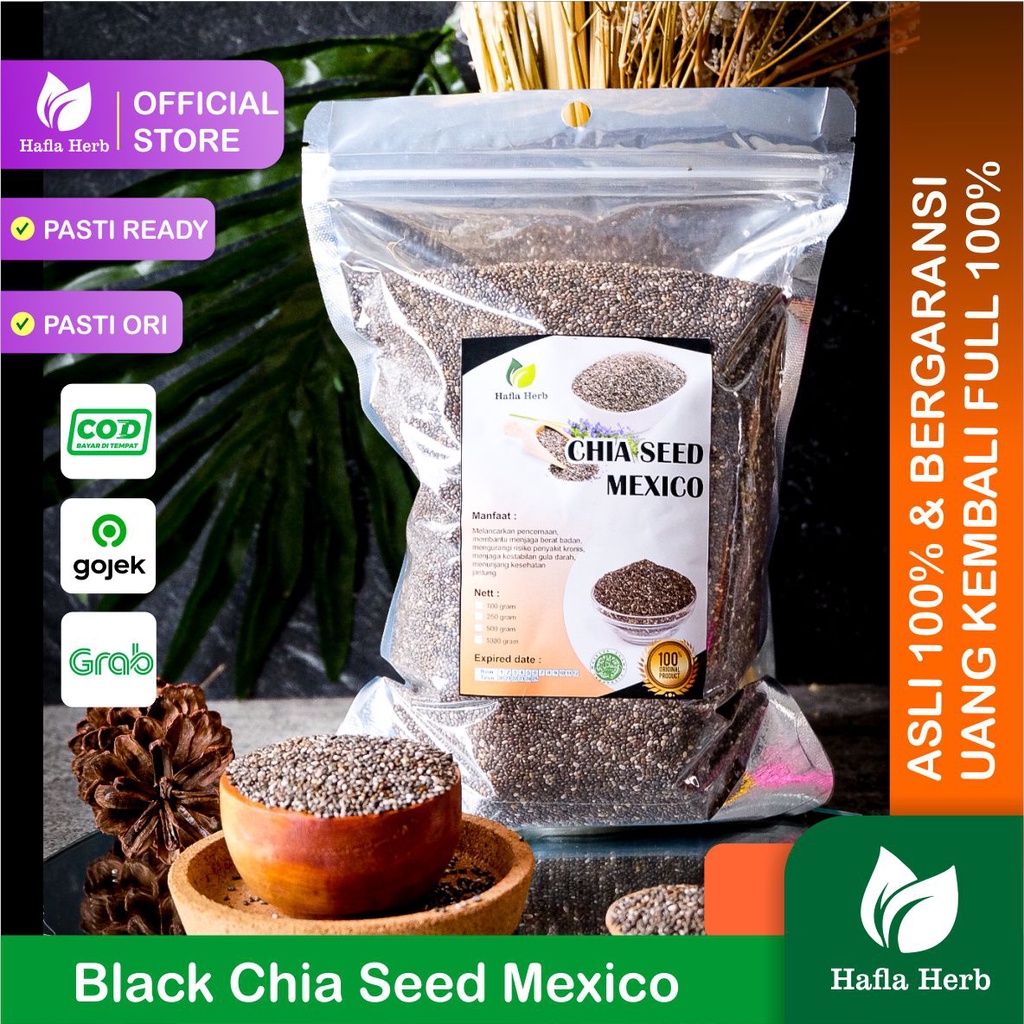 Chia Seed Mexico Organic untuk Diet Freshly Black Cia Sead Organik fresly Biji Chia Seeds