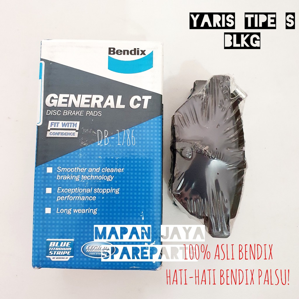 BENDIX BRAKE PAD - KAMPAS REM BELAKANG YARIS TIPE S