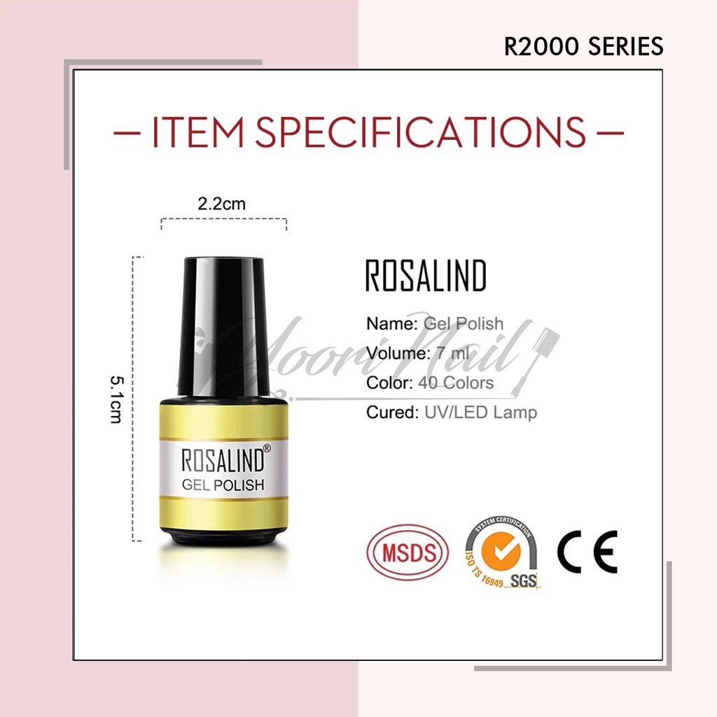 Mini Rosalind R2000 series gel polish 7ml neon glitter kutek gel nail art