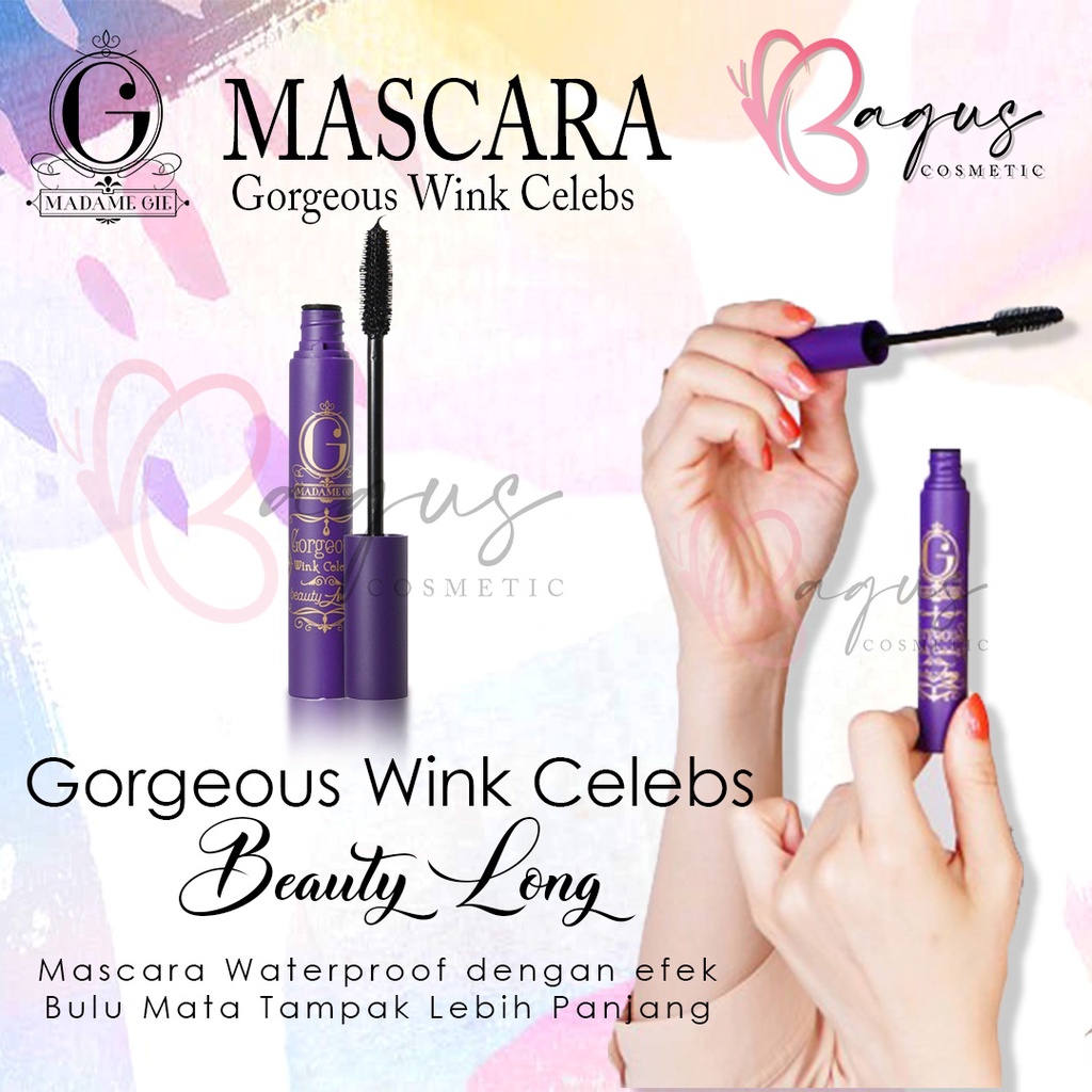 ⭐BAGUS⭐ MADAME GIE GORGEOUS WINK CELEBS MASCARA  +62 | Waterproof Mascara 2 in 1 / Beauty Long / Thick