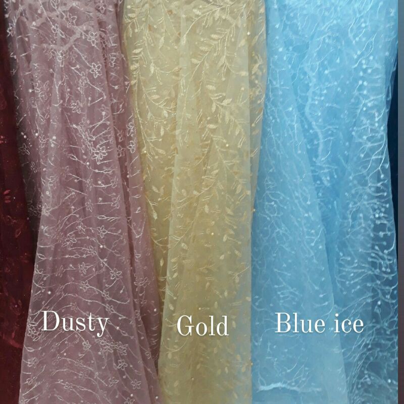 Tile mutiara/Bahan tile mutiara/Tulle mutiara/Bajan tile