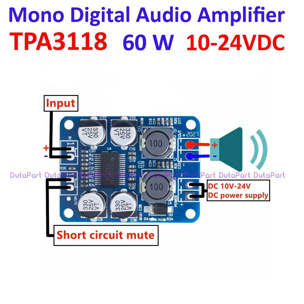 TPA3118 Class D 60Watt BTL Mono Digital Audio Power Amplifier Module